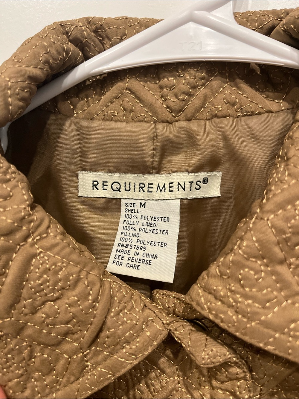 REQUIREMENTS Quilted Golden Satan Puffer Jacket